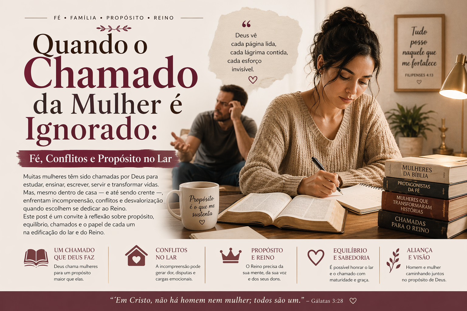 Quando o Chamado da Mulher é Ignorado Fé, Conflitos e Propósito no Lar