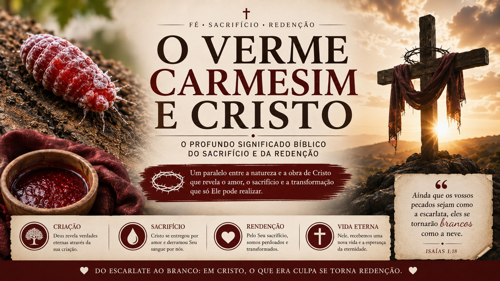 O Verme Carmesim e Cristo: O Profundo Significado Bíblico do Sacrifício e da Redenção